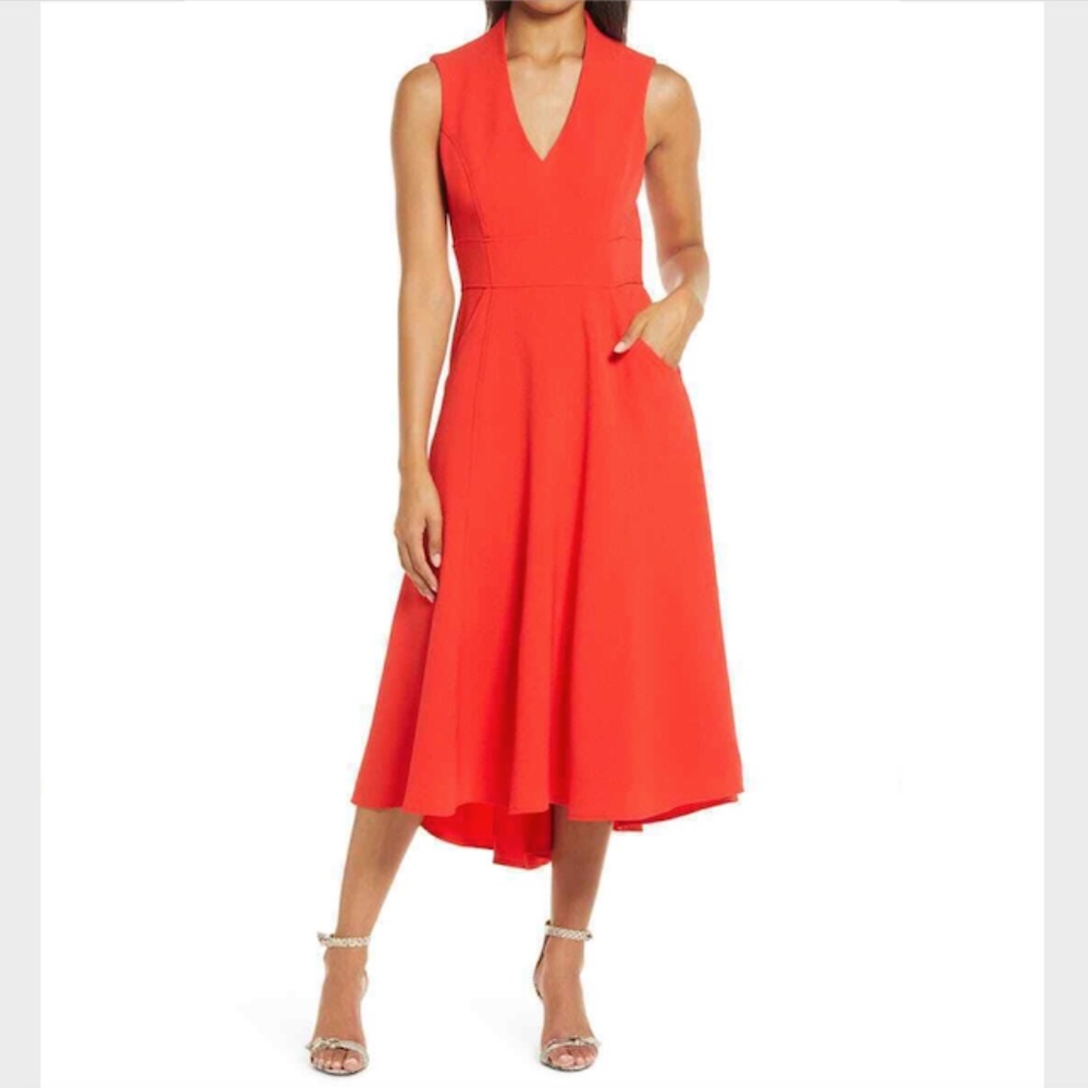 Elegant Red Sleeveless Dress